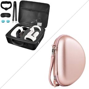 Hard Carrying Case for Oculus Quest 2 All-in-One VR Gaming Headset with Rose Gold Carrying Case Compatible for Beats Solo3 / Beats Solo2 in Kuwait
