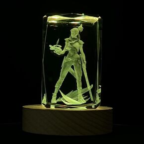 SUPIA Valorant 3D Crystal Figure - Agent Reyna - RGBW 16 Colorful LED Lighting Stand with Laser Engraved Crystal Figure. Valorant Gift, Gaming Accessories for Gamer. Decoration for Gaming Desk. in Kuwait