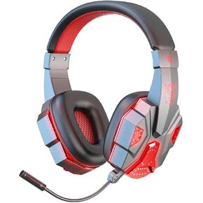Wireless Gaming Headset With Microphone, LED Light,Type-C Rechargable for PS5 PS4 PC,Bluetooth Headphones with Microphone for Laptop Computer,Switch,Mobile,Noise Cancelling Over Ear Headphones in Saudi Arabia