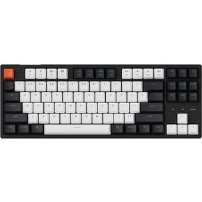 Keychron C1 87 مفتاح لوحة مفاتيح ميكانيكية سلكية قابلة للتبديل السريع، كابل USB من النوع C، أغطية مفاتيح ABS مزدوجة اللقطات TKL لوحة مفاتيح ميكانيكية للألعاب، مفتاح Gateron G Pro بني بإضاءة خلفية بيضاء لنظام التشغيل Mac Windows in Kuwait