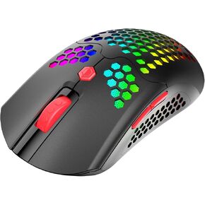 ZIYOU LANG Wired/Wireless Lightweight Gaming Mouse,16 RGB Backlit Mice with 7 Buttons Programmable Driver,PAW3325 12000DPI,Rechargeable 800mA Battery,Lightweight Honeycomb Shell Mouse for PC Gamer