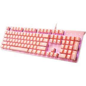 i-rocks K75M Illuminated Mechanical Keyboard, 104 Keys, PBT Keycaps, Backlit LED Light and Shortcut Keys - Programmable Light & Macro Recorder (Cherry MX Red Switch, Black) in Saudi Arabia