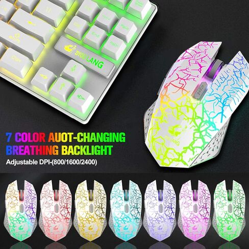 Wireless Membrane Gaming Keyboard and Mouse Set with 87Key Tenkeyless-Black in Kuwait