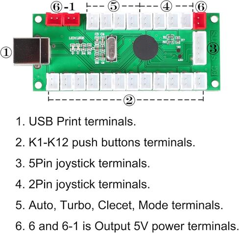 EG STARTS EG STARTS EG STARTS Zero Delay USB Encoder إلى PC Games Arcade Stick Controller for 2 in Joystick Happ Push Buttons Wire in Kuwait
