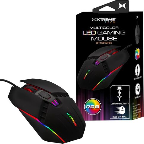 ماوس ألعاب LED متعدد الألوان إكستريم ، 4 أوضاع DPI انتقائية ، تأثير إضاءة LED ، عجلة تمرير ، تركيب سريع وسهل لمنفذ USB للكمبيوتر الخاص بك in Saudi Arabia