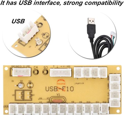 Arcade USB Encoder, Generic Game Controller PC Game Joystick Circuit Board, Controller Control Board Assembly for PC Fighting Games in Saudi Arabia