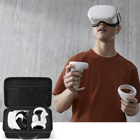 Hard Carrying Case for Oculus Quest 2 All-in-One VR Gaming Headset with Rose Gold Carrying Case Compatible for Beats Solo3 / Beats Solo2 in Kuwait