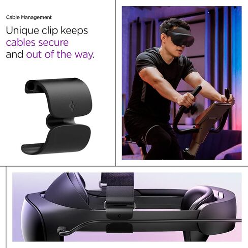 Spigen DR200 Adjustable Head Strap Compatible with Meta Quest Pro VR Gaming Headset Accessories for Comfortable and Lightweight Support - Black in Saudi Arabia