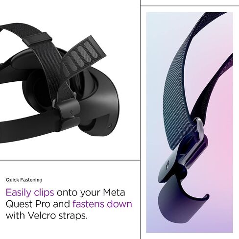 Spigen DR200 Adjustable Head Strap Compatible with Meta Quest Pro VR Gaming Headset Accessories for Comfortable and Lightweight Support - Black in Saudi Arabia