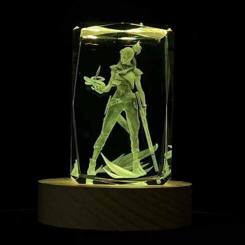 SUPIA Valorant 3D Crystal Figure - Agent Reyna - RGBW 16 Colorful LED Lighting Stand with Laser Engraved Crystal Figure. Valorant Gift, Gaming Accessories for Gamer. Decoration for Gaming Desk. in Kuwait