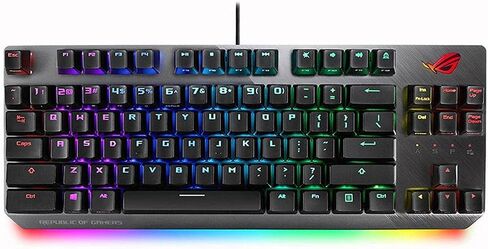 لوحة مفاتيح الألعاب الميكانيكية ASUS ROG Strix Scope TKL Electro Punk، مفاتيح Cherry MX الحمراء، مفتاح Ctrl أوسع 2X للحصول على دقة أكبر في الثانية، لوحة مفاتيح ألعاب للكمبيوتر الشخصي، إضاءة Aura Sync RGB، تبديل سريع، وردي in Kuwait