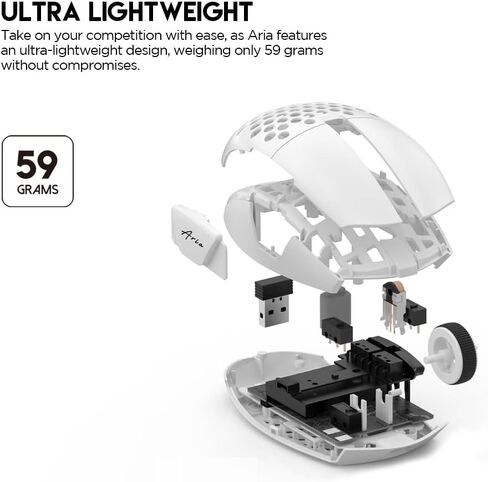 FANTECH Aria XD7 Wireless Gaming Mouse - 59g Lightweight 3395 Sensor, White in Saudi Arabia