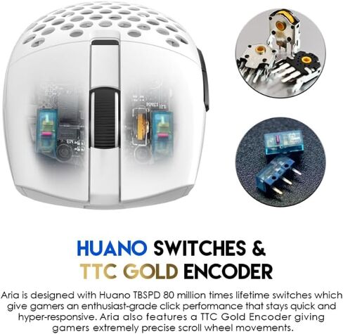 FANTECH Aria XD7 Wireless Gaming Mouse - 59g Lightweight 3395 Sensor, White in Saudi Arabia
