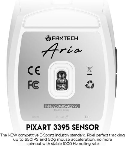 FANTECH Aria XD7 Wireless Gaming Mouse - 59g Lightweight 3395 Sensor, White in Saudi Arabia