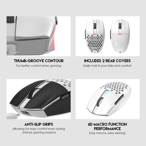 FANTECH Aria XD7 Wireless Gaming Mouse - 59g Lightweight 3395 Sensor, White in Saudi Arabia