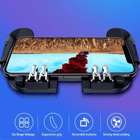 Zopsc Mobile Game Controller for PUBG Mobile Controller, Joystick Remote Grip Shooting Aim Keys for for phones under 6.5inch, Cellphone Gamepad Accessories, with Cooling Fan Mechanical,with USB Cable in Saudi Arabia