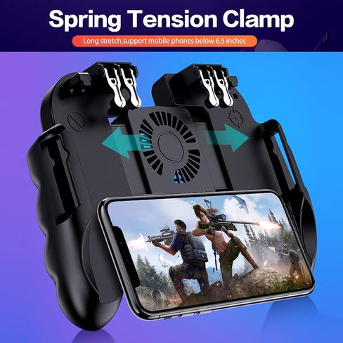 Zopsc Mobile Game Controller for PUBG Mobile Controller, Joystick Remote Grip Shooting Aim Keys for for phones under 6.5inch, Cellphone Gamepad Accessories, with Cooling Fan Mechanical,with USB Cable in Saudi Arabia