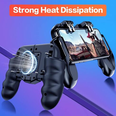 Zopsc Mobile Game Controller for PUBG Mobile Controller, Joystick Remote Grip Shooting Aim Keys for for phones under 6.5inch, Cellphone Gamepad Accessories, with Cooling Fan Mechanical,with USB Cable in Saudi Arabia