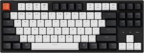 Keychron C1 87 مفتاح لوحة مفاتيح ميكانيكية سلكية قابلة للتبديل السريع، كابل USB من النوع C، أغطية مفاتيح ABS مزدوجة اللقطات TKL لوحة مفاتيح ميكانيكية للألعاب، مفتاح Gateron G Pro بني بإضاءة خلفية بيضاء لنظام التشغيل Mac Windows in Kuwait