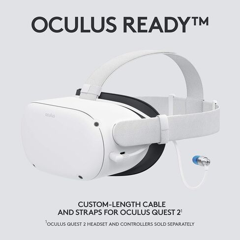 لوجيتك جي سماعات اذن للالعاب 333 VR لاوكيولوس كويست 2 - اوكيولوس ريدي - كيبل واشرطة بطول مخصص - صوت بمشغل مزدوج مصمم للالعاب - هيكل متين من الالومنيوم - وقت استجابة منخفض 3.5 ملم AUX in Saudi Arabia