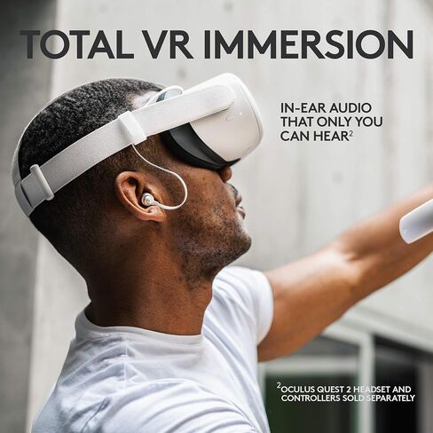 لوجيتك جي سماعات اذن للالعاب 333 VR لاوكيولوس كويست 2 - اوكيولوس ريدي - كيبل واشرطة بطول مخصص - صوت بمشغل مزدوج مصمم للالعاب - هيكل متين من الالومنيوم - وقت استجابة منخفض 3.5 ملم AUX in Saudi Arabia