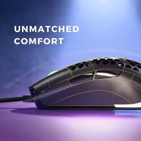 Aspire PRO Ultralight Ergonomic Gaming Mouse, Side Buttons with Honeycomb Shell, 26,000 DPI Sensor with RGB Lighting, Wired Gaming Mouse, Lightweight Mouse Gaming for Windows/PC/Mac/Laptop in Kuwait