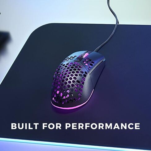 Aspire PRO Ultralight Ergonomic Gaming Mouse, Side Buttons with Honeycomb Shell, 26,000 DPI Sensor with RGB Lighting, Wired Gaming Mouse, Lightweight Mouse Gaming for Windows/PC/Mac/Laptop in Kuwait