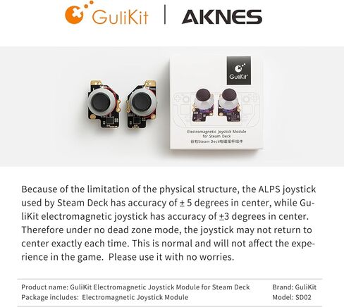 AKNES Gulikit Steam Deck Accessories, Hall Effect Sticks Replacement for Steam Deck (Type A&B), [No Drifting] Left/Right Thumb Stick Parts for Steam Deck Console-Electromagnetic Joystick(No Soldering) in Kuwait