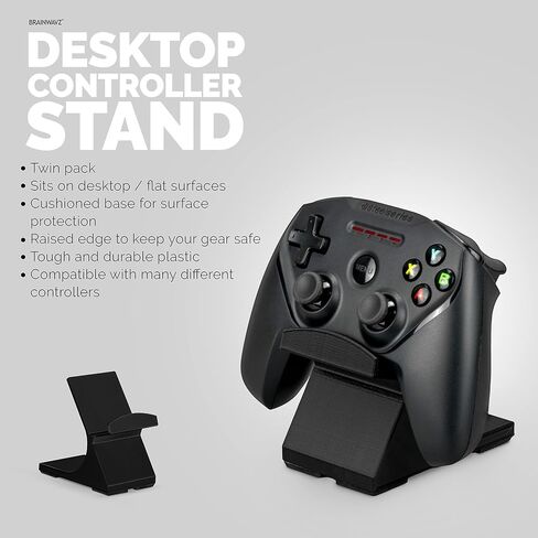 BRAINWAVZ Game Controller Desktop Holder Stand (2 Pack) - Universal Design for Xbox ONE, PS5, PS4, PC, Steelseries, Steam & More, Reduce Clutter UGDS-05 in Saudi Arabia