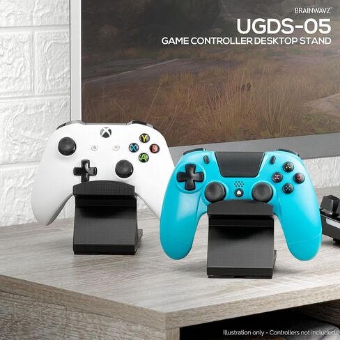BRAINWAVZ Game Controller Desktop Holder Stand (2 Pack) - Universal Design for Xbox ONE, PS5, PS4, PC, Steelseries, Steam & More, Reduce Clutter UGDS-05 in Saudi Arabia