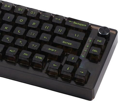 لوحة مفاتيح ألعاب لاسلكية MechLands MC66 65% قابلة للبرمجة RGB 2.4 جيجا هرتز/ بلوتوث/USB-C مع وسادة سيليكون مزدوجة ممتصة للصوت، بطارية 4000 مللي أمبير في الساعة لنظام Win/MAC/iOS (أبيض، مفتاح Budgerigar) in Kuwait