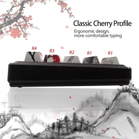 JSJT Custom Keycap Set Keycaps 60 Percent,Plum Blossom Key caps PBT Dye-Sublimation Cherry Profile Keycap 80 Keys for 61/64/67/68 Cherry MX Switches Mechanical Keyboards in Saudi Arabia