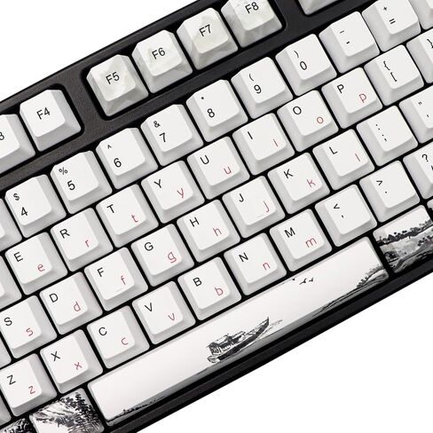 JSJT Plum Blosoom Keycaps أغطية مفاتيح يابانية 80 مفتاحًا أغطية مفاتيح مخصصة PBT Dye Sublimation Cherry Profile Keycaps مناسبة لتخطيط ANSI/ISO 61/64/67/68 Cherry MX Swtich لوحة مفاتيح ميكانيكية للألعاب... in Kuwait