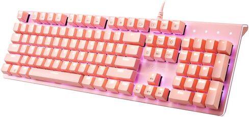 i-rocks K75M Illuminated Mechanical Keyboard, 104 Keys, PBT Keycaps, Backlit LED Light and Shortcut Keys - Programmable Light & Macro Recorder (Cherry MX Red Switch, Black) in Kuwait