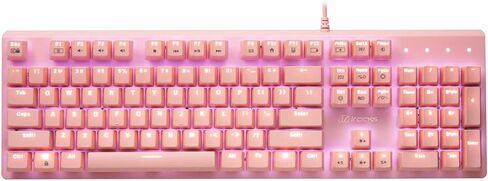 i-rocks K75M Illuminated Mechanical Keyboard, 104 Keys, PBT Keycaps, Backlit LED Light and Shortcut Keys - Programmable Light & Macro Recorder (Cherry MX Red Switch, Black) in Kuwait