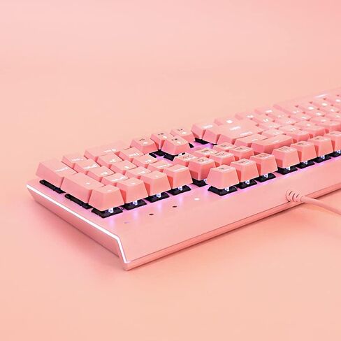 i-rocks K75M Illuminated Mechanical Keyboard, 104 Keys, PBT Keycaps, Backlit LED Light and Shortcut Keys - Programmable Light & Macro Recorder (Cherry MX Red Switch, Black) in Kuwait