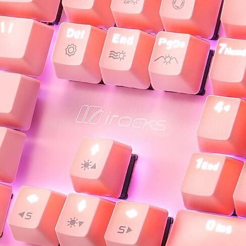 i-rocks K75M Illuminated Mechanical Keyboard, 104 Keys, PBT Keycaps, Backlit LED Light and Shortcut Keys - Programmable Light & Macro Recorder (Cherry MX Red Switch, Black) in Kuwait