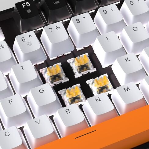 MageGee 75% Mechanical Gaming Keyboard with Brown Switch, LED White Backlit Keyboard, 87 Keys Compact TKL Wired Computer Keyboard for Windows Laptop PC Gamer - Black/White in Saudi Arabia