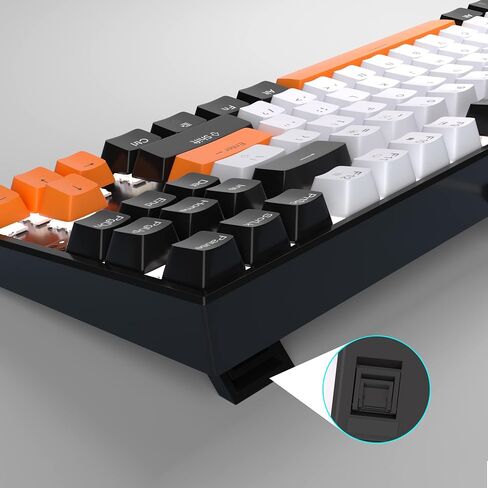 MageGee 75% Mechanical Gaming Keyboard with Brown Switch, LED White Backlit Keyboard, 87 Keys Compact TKL Wired Computer Keyboard for Windows Laptop PC Gamer - Black/White in Saudi Arabia