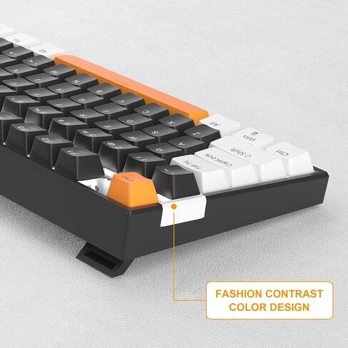 MageGee 75% Mechanical Gaming Keyboard with Brown Switch, LED White Backlit Keyboard, 87 Keys Compact TKL Wired Computer Keyboard for Windows Laptop PC Gamer - Black/White in Saudi Arabia