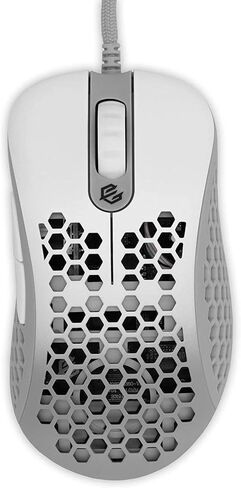 Gwolves Skoll Mini SK-S Black 50g Ultralight Weight Honeycomb Design Ergonomic Gaming Mouse with 3389 Sensor - PTFE Skates - 16,000DPI - Detachable Cable (Black) (Small) in Kuwait