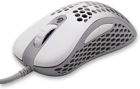 Gwolves Skoll Mini SK-S Black 50g Ultralight Weight Honeycomb Design Ergonomic Gaming Mouse with 3389 Sensor - PTFE Skates - 16,000DPI - Detachable Cable (Black) (Small) in Kuwait
