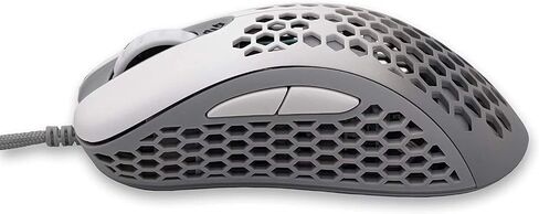 Gwolves Skoll Mini SK-S Black 50g Ultralight Weight Honeycomb Design Ergonomic Gaming Mouse with 3389 Sensor - PTFE Skates - 16,000DPI - Detachable Cable (Black) (Small) in Kuwait