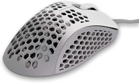 Gwolves Skoll Mini SK-S Black 50g Ultralight Weight Honeycomb Design Ergonomic Gaming Mouse with 3389 Sensor - PTFE Skates - 16,000DPI - Detachable Cable (Black) (Small) in Kuwait