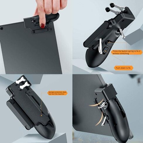 Fauge Tablets Game Controller for PUBG Mobile Six Finger Gamepad Auxiliary Grip Trigger for Tablets in Saudi Arabia