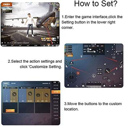 Fauge Tablets Game Controller for PUBG Mobile Six Finger Gamepad Auxiliary Grip Trigger for Tablets in Saudi Arabia