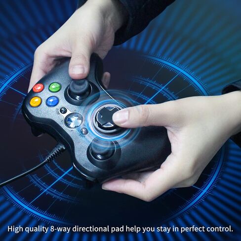 وحدة تحكم يو إس بي السلكية من أوستنت متوافقة مع مايكروسوفت إكس بوكس 360 لوحة تحكم ويندوز كمبيوتر محمول ألعاب فيديو اللون أسود in Saudi Arabia
