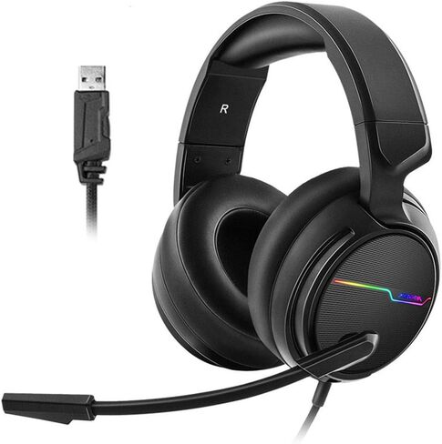 Wired Gaming Headset USB 7.1 Surround Sound Gaming Headset for PC Gamer Xiberia 3.5mm Bass Casque Game Headset for PS4/New Xbox One/Mac with Mic in Saudi Arabia