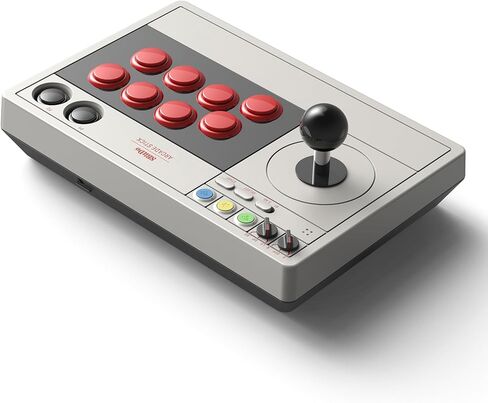 8BitDo Retro Arcade Fight Stick 8 Way Joystick with 2 Dedicated Macro Buttons and Turbo Function for Switch and PC Windows, Support Wireless Bluetooth, 2.4G Receiver and Wired USB-C Cable Connection in Saudi Arabia