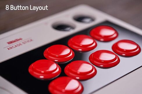 8BitDo Retro Arcade Fight Stick 8 Way Joystick with 2 Dedicated Macro Buttons and Turbo Function for Switch and PC Windows, Support Wireless Bluetooth, 2.4G Receiver and Wired USB-C Cable Connection in Saudi Arabia